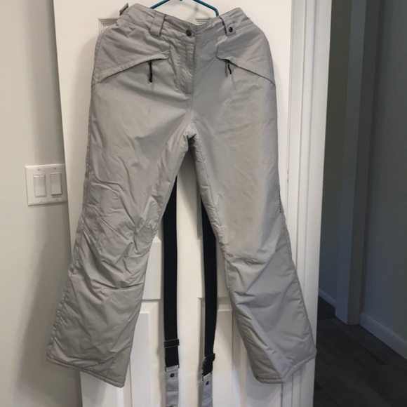 light grey snow pants